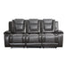 Briscoe Double Reclining Sofa with Center Drop-Down Cup Holders in Gray - 9470GY-3 - FAMSA Furniture (TX)