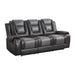 Briscoe Double Reclining Sofa with Center Drop-Down Cup Holders in Gray - 9470GY-3 - FAMSA Furniture (TX)