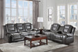 Briscoe Double Glider Reclining Loveseat with Center Console in Gray - 9470GY-2 - FAMSA Furniture (TX)