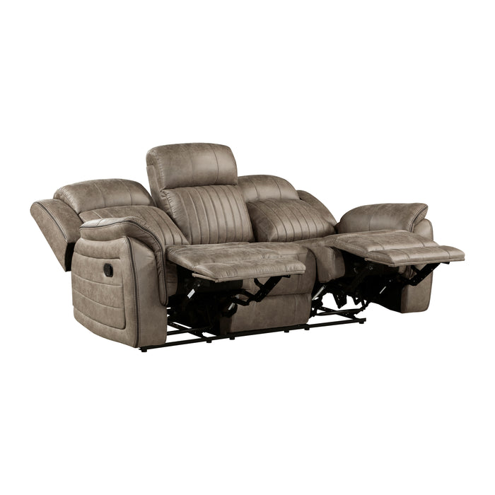 Centeroak Double Reclining Sofa in Brown - 9479SDB-3 - FAMSA Furniture (TX)