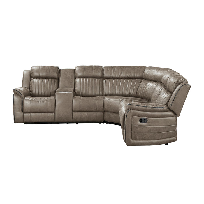 Centeroak 3-Piece Reclining Sectional with Left Console in Brown - 9479SDB*SC - FAMSA Furniture (TX)