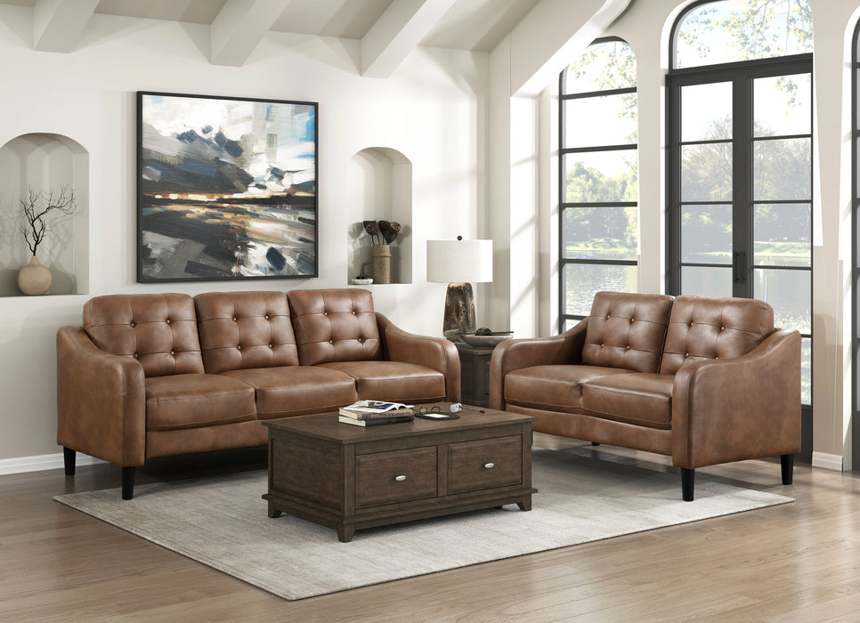 Mallory Loveseat in Brown - 9489BRW-2 - FAMSA Furniture (TX)