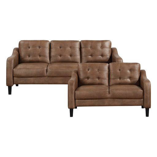 Mallory 2pc Set: Sofa, Love in Brown - 9489BRW*2 - FAMSA Furniture (TX)