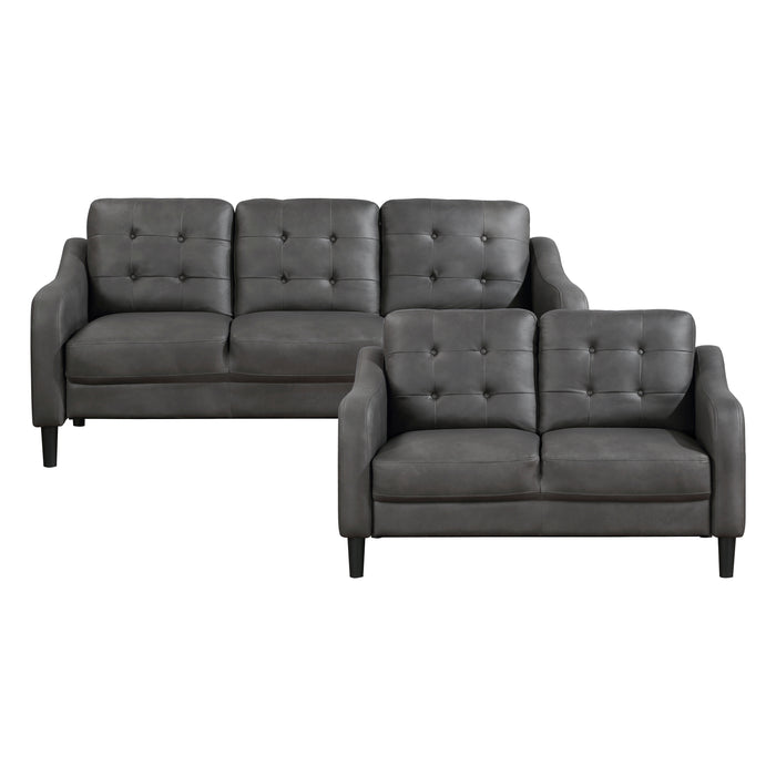 Mallory 2pc Set: Sofa, Love in Gray - 9489GRY*2 - FAMSA Furniture (TX)