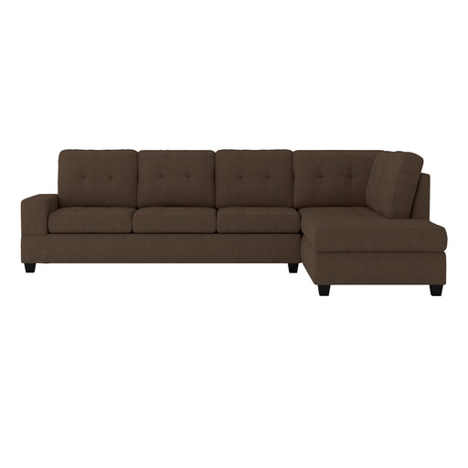 Maston 2-Piece Reversible Sectional with Drop-Down Cup Holders in Brown - 9507CHC*SC - FAMSA Furniture (TX)