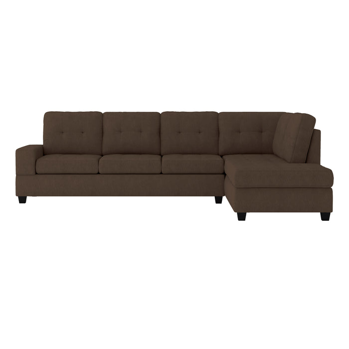 Maston 2-Piece Reversible Sectional with Drop-Down Cup Holders in Brown - 9507CHC*SC - FAMSA Furniture (TX)