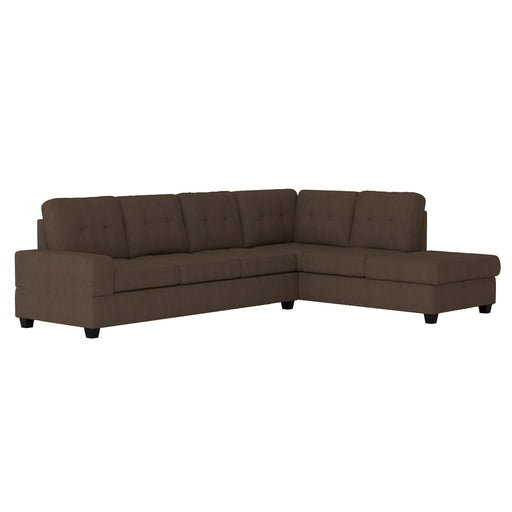 Maston 2-Piece Reversible Sectional with Drop-Down Cup Holders in Brown - 9507CHC*SC - FAMSA Furniture (TX)