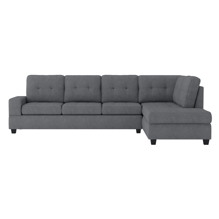 Maston 2-Piece Reversible Sectional with Drop-Down Cup Holders in Gray - 9507DGY*SC - FAMSA Furniture (TX)