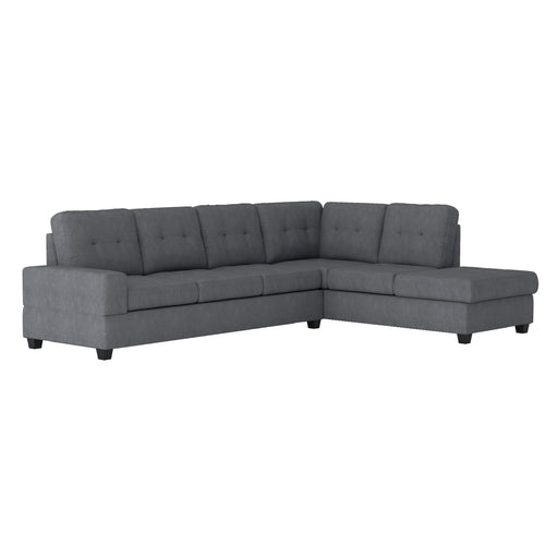 Maston 2-Piece Reversible Sectional with Drop-Down Cup Holders in Gray - 9507DGY*SC - FAMSA Furniture (TX)