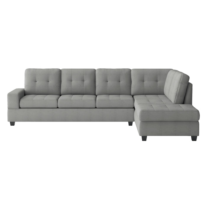 Maston 2-Piece Reversible Sectional with Drop-Down Cup Holders in Gray - 9507GRY*SC - FAMSA Furniture (TX)