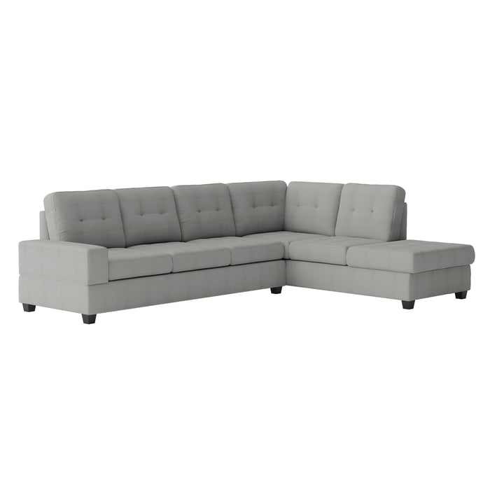 Maston 2-Piece Reversible Sectional with Drop-Down Cup Holders in Gray - 9507GRY*SC - FAMSA Furniture (TX)