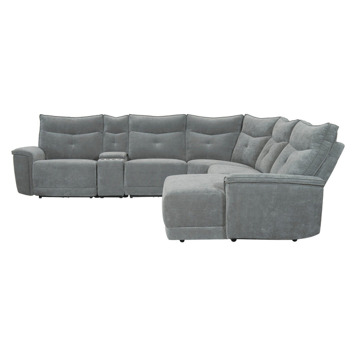 Tesoro 6-Piece Modular Reclining Sectional with Right Chaise in Gray - 9509DG*6LR5R - FAMSA Furniture (TX)