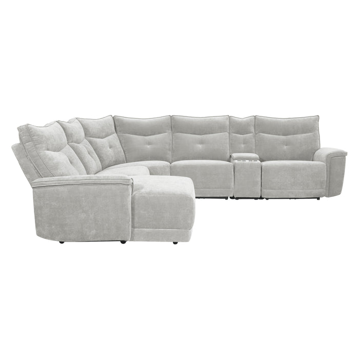 Tesoro 6-Piece Modular Reclining Sectional with Left Chaise in Gray - 9509MGY*65LRR - FAMSA Furniture (TX)