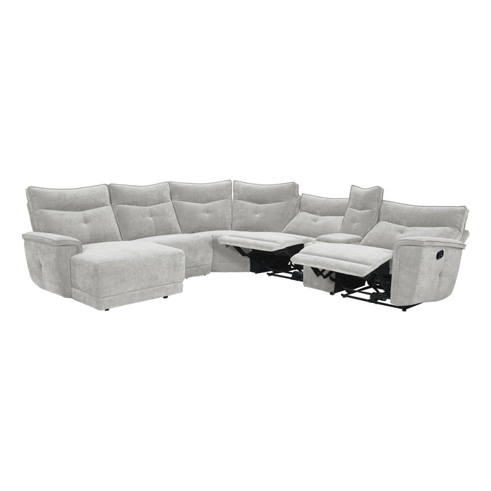 Tesoro 6-Piece Modular Reclining Sectional with Left Chaise in Gray - 9509MGY*65LRR - FAMSA Furniture (TX)