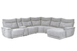 Tesoro 6-Piece Modular Power Reclining Sectional with Power Headrests, Right Chaise and USB Port in Gray - 9509MGY*6LRPWH5R - FAMSA Furniture (TX)