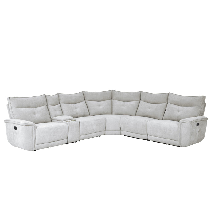 Tesoro 6-Piece Modular Reclining Sectional in Gray - 9509MGY*6LRRR - FAMSA Furniture (TX)