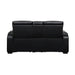 9516BLK-2PWH Power Double Reclining Love Seat with Center Console, Power Headrests, Storage Arms(Top and Side), Cup holders, Charging Ports and LED lighting image