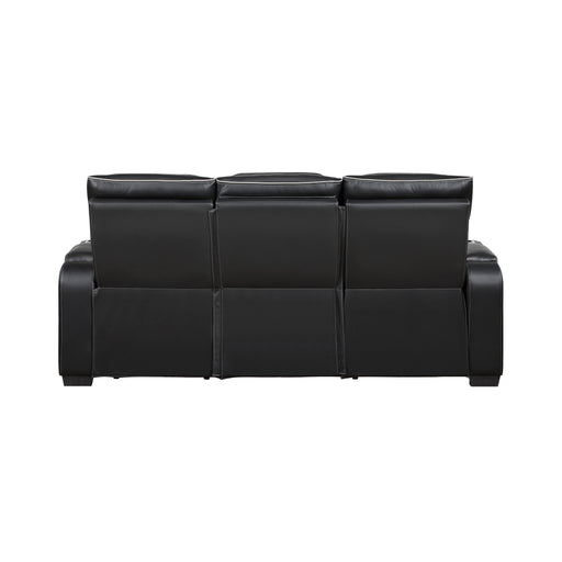 9516BLK-3PWH Power Double Reclining Sofa with Center Drop-Down Cup Holders, Power Headrests, Storage Arms(Top and Side), Cup holders and Reading Lights, Two Wireless Chargers, Charging Ports and LED Lighting image