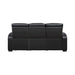 9516BLK-3PWH Power Double Reclining Sofa with Center Drop-Down Cup Holders, Power Headrests, Storage Arms(Top and Side), Cup holders and Reading Lights, Two Wireless Chargers, Charging Ports and LED Lighting image