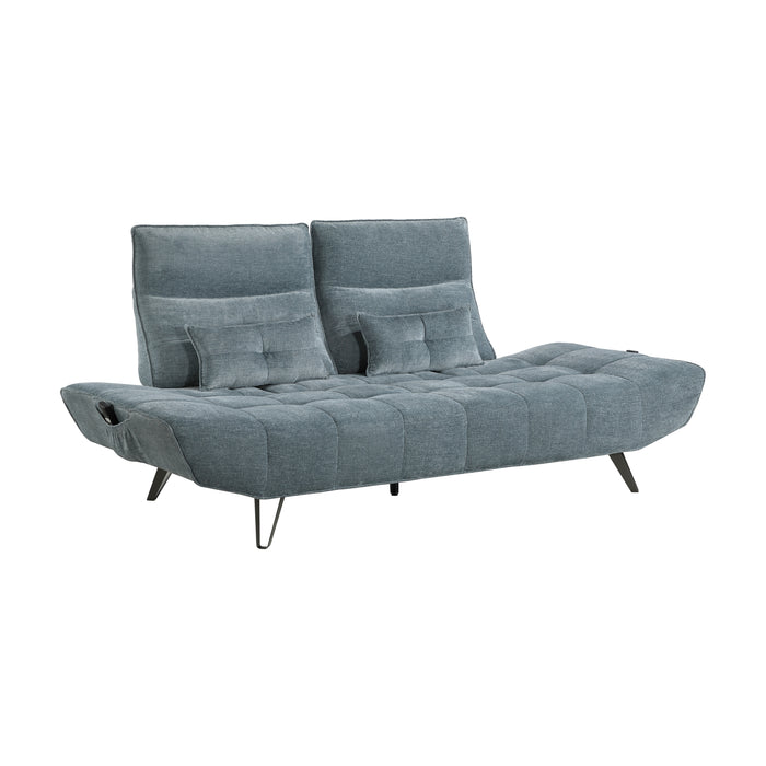 Quonsett Sofa with Power Adjustable Seat Depth and Manual Adjustable Headrests in Blue - 9556BUE-3PW - FAMSA Furniture (TX)