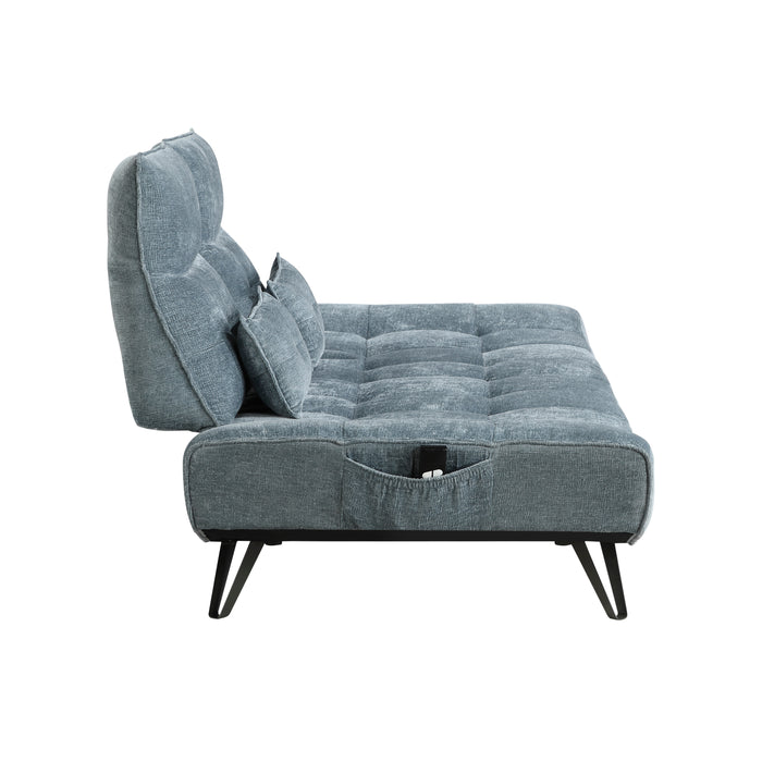 Quonsett Sofa with Power Adjustable Seat Depth and Manual Adjustable Headrests in Blue - 9556BUE-3PW - FAMSA Furniture (TX)