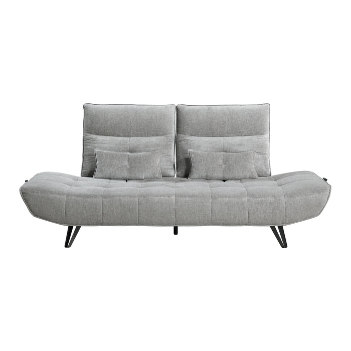 Quonsett Sofa with Power Adjustable Seat Depth and Manual Adjustable Headrests in Gray - 9556GRY-3PW - FAMSA Furniture (TX)