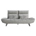 Quonsett Sofa with Power Adjustable Seat Depth and Manual Adjustable Headrests in Gray - 9556GRY-3PW - FAMSA Furniture (TX)