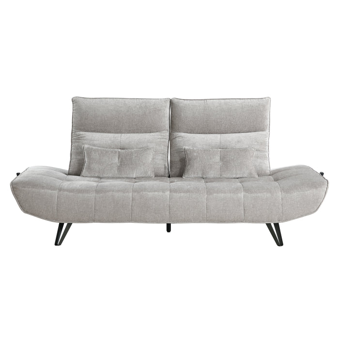 Quonsett Sofa with Power Adjustable Seat Depth and Manual Adjustable Headrests in Gray - 9556LGY-3PW - FAMSA Furniture (TX)