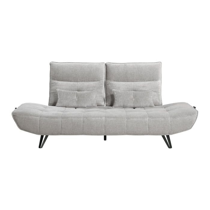 Quonsett Sofa with Power Adjustable Seat Depth and Manual Adjustable Headrests in Gray - 9556LGY-3PW - FAMSA Furniture (TX)