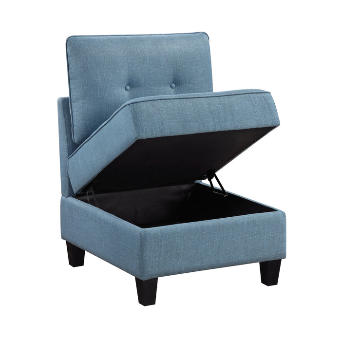 9557BUE-AC Armless Chair with Storage image