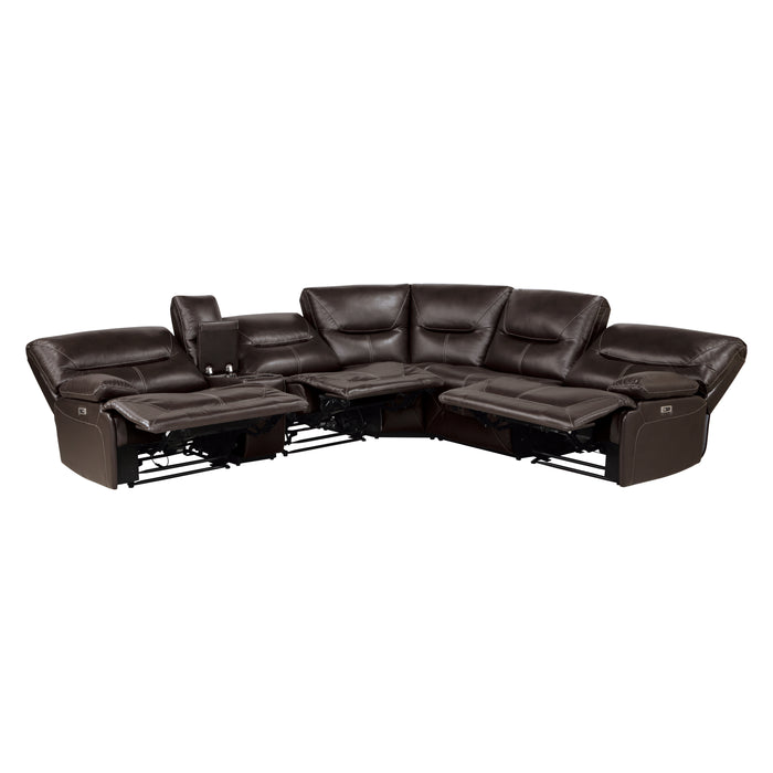 Dyersburg 6-Piece Power Reclining Sectional in Brown - 9579BRW*6LRRRPW - FAMSA Furniture (TX)