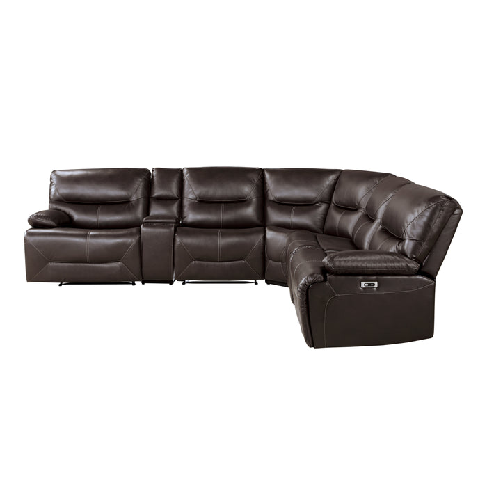 Dyersburg 6-Piece Power Reclining Sectional in Brown - 9579BRW*6LRRRPW - FAMSA Furniture (TX)
