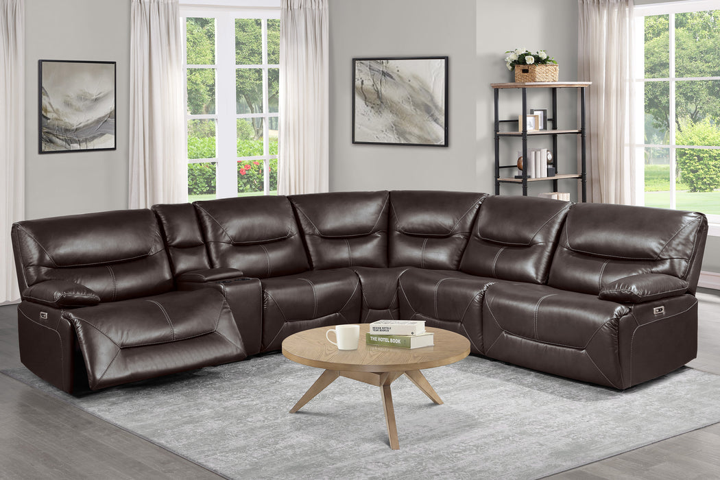 Dyersburg 6-Piece Power Reclining Sectional in Brown - 9579BRW*6LRRRPW - FAMSA Furniture (TX)