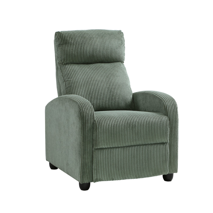Parsons Push Back Reclining Chair in Green - 9588GRN-1PB - FAMSA Furniture (TX)