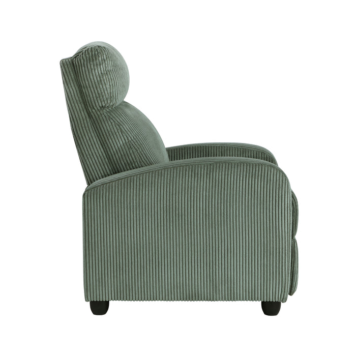 Parsons Push Back Reclining Chair in Green - 9588GRN-1PB - FAMSA Furniture (TX)