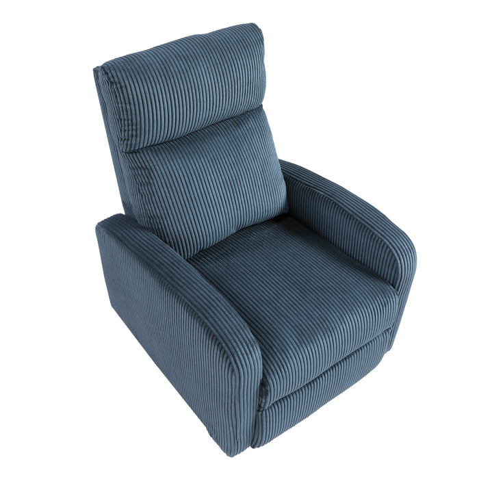 Parsons Push Back Reclining Chair in Blue - 9588MDN-1PB - FAMSA Furniture (TX)