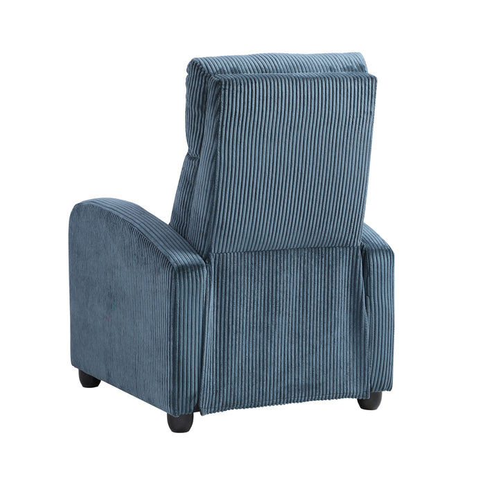 Parsons Push Back Reclining Chair in Blue - 9588MDN-1PB - FAMSA Furniture (TX)