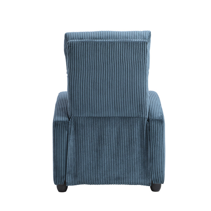 Parsons Push Back Reclining Chair in Blue - 9588MDN-1PB - FAMSA Furniture (TX)