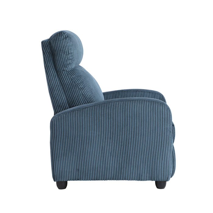Parsons Push Back Reclining Chair in Blue - 9588MDN-1PB - FAMSA Furniture (TX)