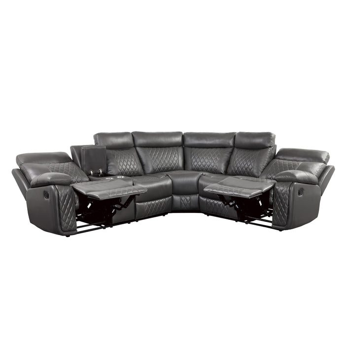 Socorro 3-Piece Reclining Sectional with Left Console in Gray - 9599GRY*SC - FAMSA Furniture (TX)