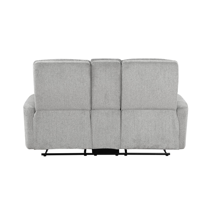 Lyndon Double Reclining Loveseat with Center Console in Gray - 9610GY-2 - FAMSA Furniture (TX)