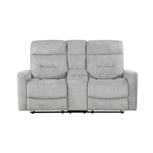 Lyndon Double Reclining Loveseat with Center Console in Gray - 9610GY-2 - FAMSA Furniture (TX)