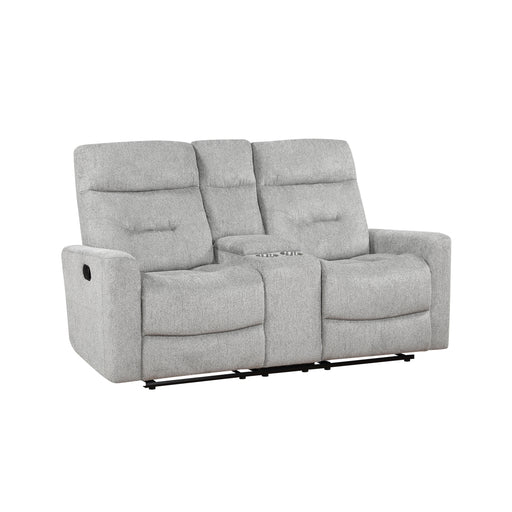 Lyndon Double Reclining Loveseat with Center Console in Gray - 9610GY-2 - FAMSA Furniture (TX)