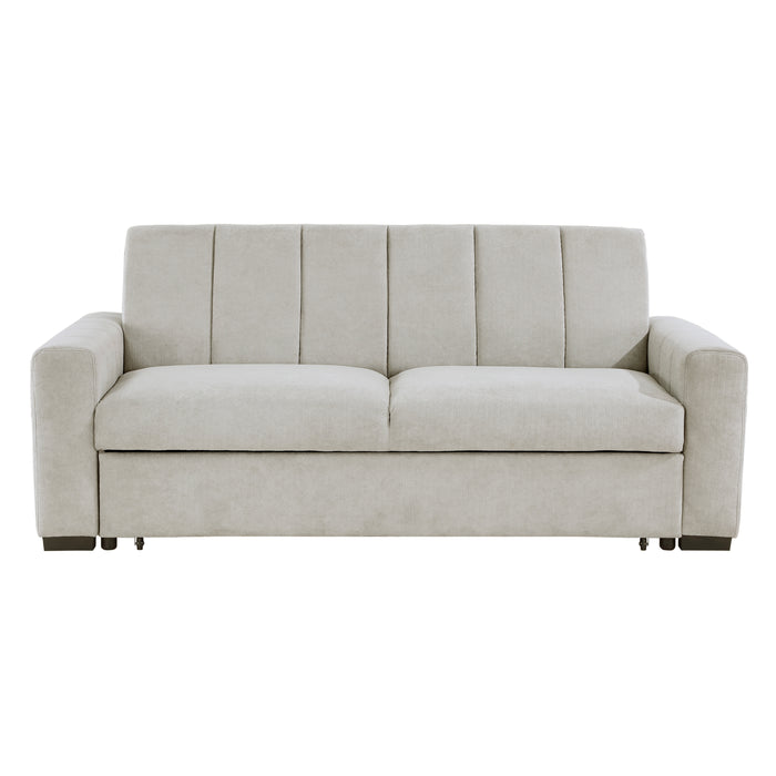 Michah Convertible Sofa with Pull-out Bed in Gray - 9622LG-3CL* - FAMSA Furniture (TX)