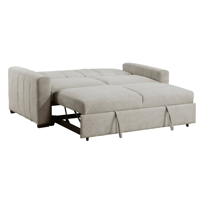 Michah Convertible Sofa with Pull-out Bed in Gray - 9622LG-3CL* - FAMSA Furniture (TX)