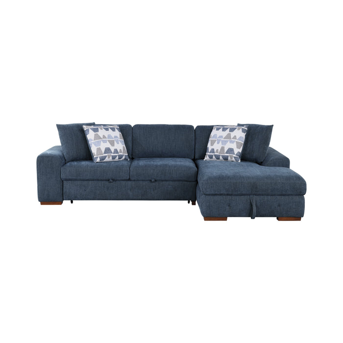Raife 3-Piece Sectional with Right Chaise and Ottoman in Blue - 9624BU*32LRC - FAMSA Furniture (TX)