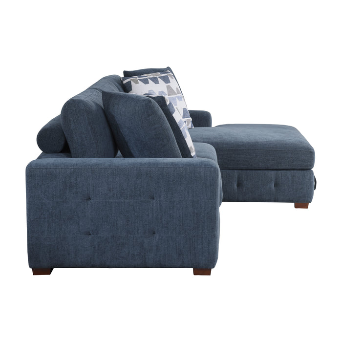 Raife 3-Piece Sectional with Right Chaise and Ottoman in Blue - 9624BU*32LRC - FAMSA Furniture (TX)