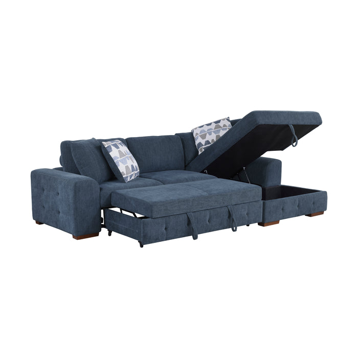Raife 2-Piece Sectional with Right Chaise in Blue - 9624BU*22LRC - FAMSA Furniture (TX)