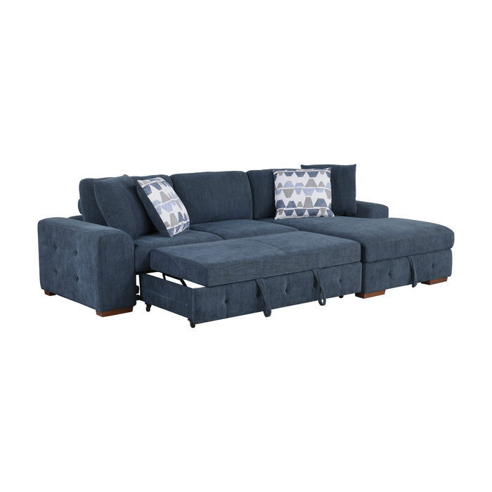 Raife 2-Piece Sectional with Right Chaise in Blue - 9624BU*22LRC - FAMSA Furniture (TX)