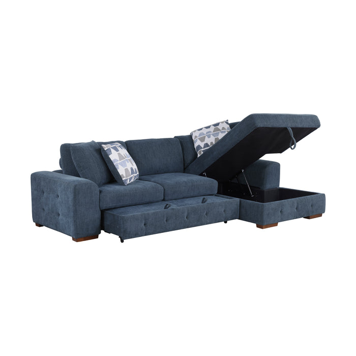 Raife 2-Piece Sectional with Right Chaise in Blue - 9624BU*22LRC - FAMSA Furniture (TX)